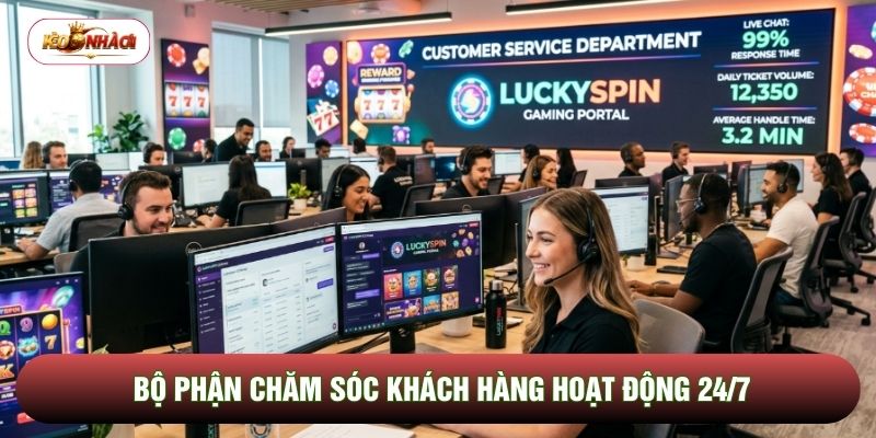 Bộ phận chăm sóc khách hàng hoạt động 24/7