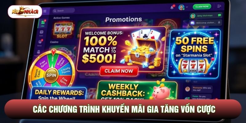 Các chương trình khuyến mãi gia tăng vốn cược
