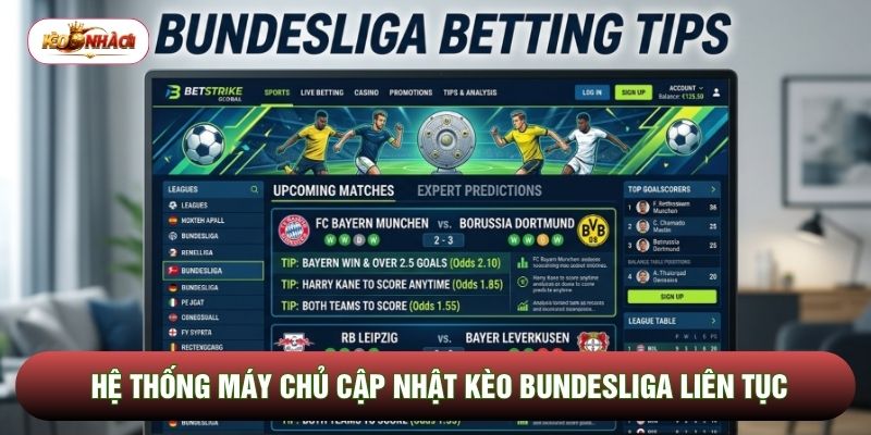 Hệ thống máy chủ cập nhật kèo Bundesliga liên tục