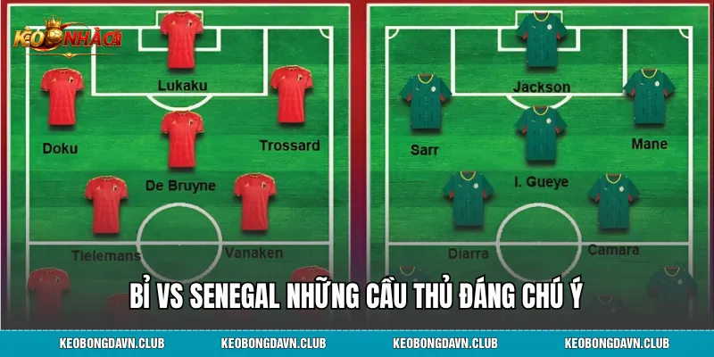 Bỉ vs Senegal những cầu thủ đáng chú ý