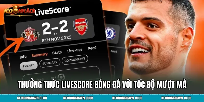 Thưởng thức livescore bóng đá với tốc độ mượt mà