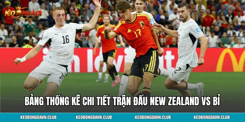 Bảng thống kê chi tiết trận đấu New Zealand vs Bỉ